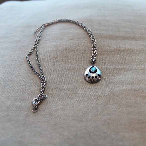 0 Jewelry - Sterling Silver Turquoise Bear Claw Necklace